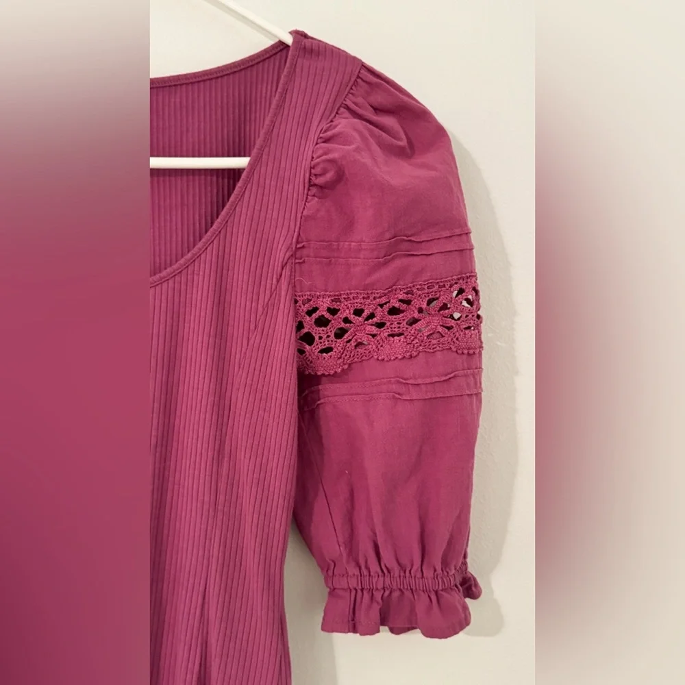 Free People Prairie Boho Puff Sleeves Top size XS - Picture 2 of 4